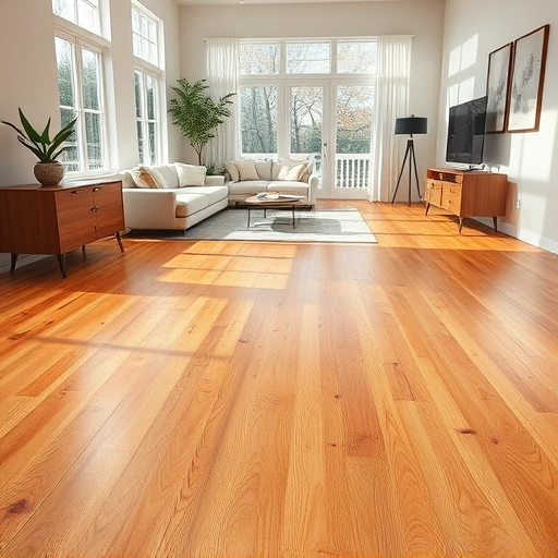 Hardwood flooring installation in a spacious Zion IL living room with modern decor and natural light highlighting the wood.