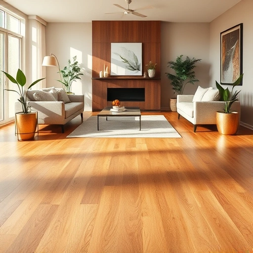 Hardwood flooring installation in Highwood IL showcases polished oak planks in a modern interior with elegant decor.