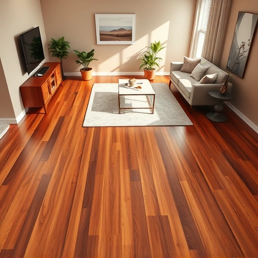 Hardwood floor water damage repair in Algonquin IL with seamless plank transition and elegant room decor.
