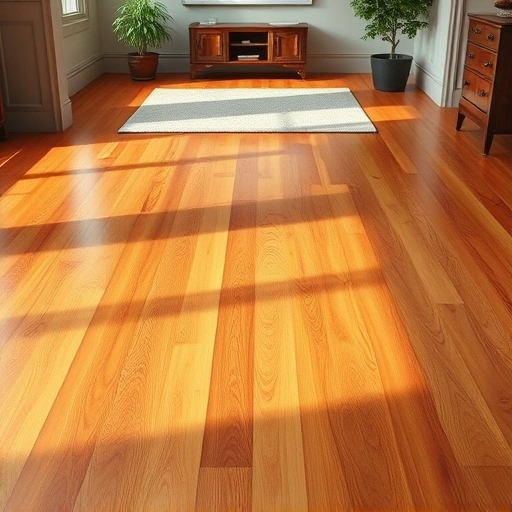 Hardwood floor repair in Algonquin IL showcasing seamless transitions and polished surfaces in a tidy room decor.