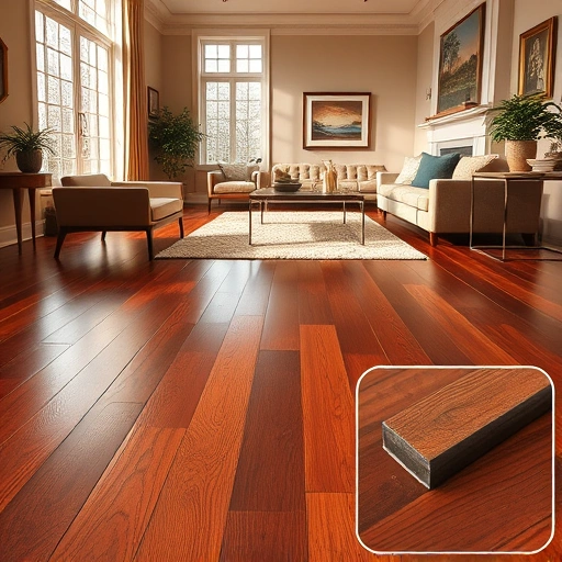 Custom hardwood flooring installation in Highland Park IL featuring polished wood, elegant decor, and natural light.