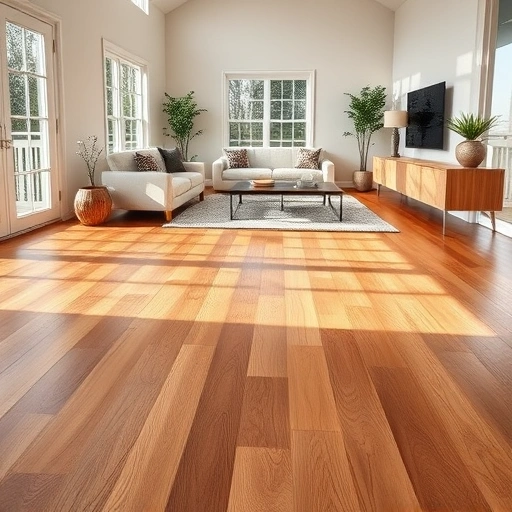 Completed hardwood flooring installation in Barrington IL showcases rich oak tones and a serene, inviting living space.