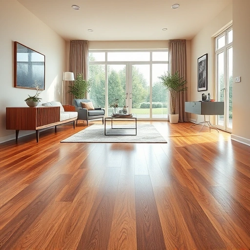 Hardwood flooring installation in a modern Fox Lake home showcasing rich tones, intricate grain, and stylish decor.