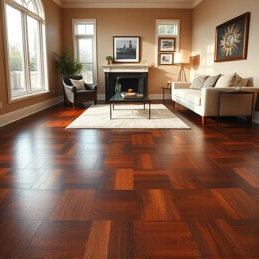 Custom hardwood flooring installation in Kildeer, IL showcases dark wood floors and elegant living room design.