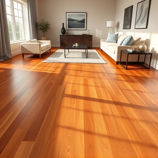 Hardwood flooring installation in a stylish Kildeer IL living room with warm tones and elegant decor elements.