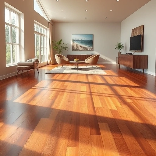 Custom hardwood flooring installation in Schaumburg IL featuring polished planks, natural light, and elegant decor.
