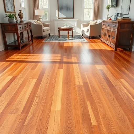 Beautifully restored hardwood floor in Algonquin IL, showcasing expert craftsmanship and elegant decor accents.