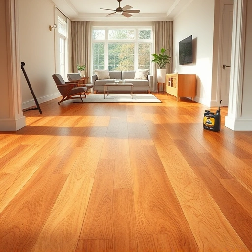 Completed Nail-Down Hardwood Floor Installation in Algonquin IL with polished planks and warm inviting decor.