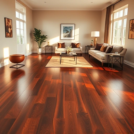 Custom hardwood flooring installation in Hawthorn Woods IL featuring dark polished wood and modern elegant decor.
