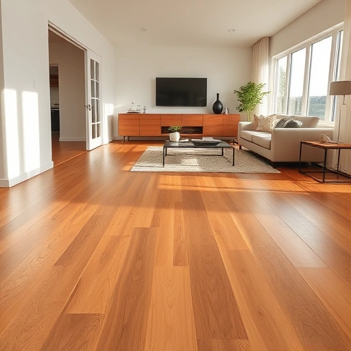Hardwood flooring installation in a contemporary Bloomingdale home features warm tones and intricate grain patterns.