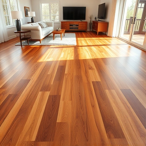 Hardwood flooring installation in Hoffman Estates IL showcases rich wood textures in a stylish, well-decorated living space.