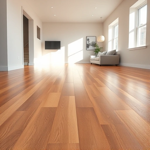 Meticulously installed hardwood floor replacement in a modern living space in Algonquin, IL showcasing rich wood tones.