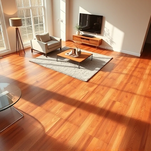 Custom hardwood flooring installation in Antioch IL showcasing polished planks, minimal decor, and natural light.