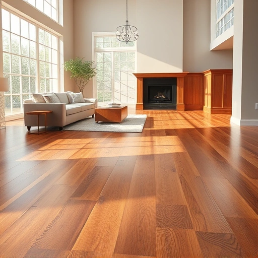 Spacious room with polished hardwood flooring in Algonquin, IL, featuring warm tones and natural light.