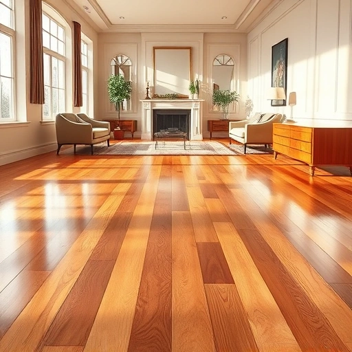 Restored wooden floor in Algonquin IL with warm finish, elegant decor, and natural light enhancing craftsmanship.
