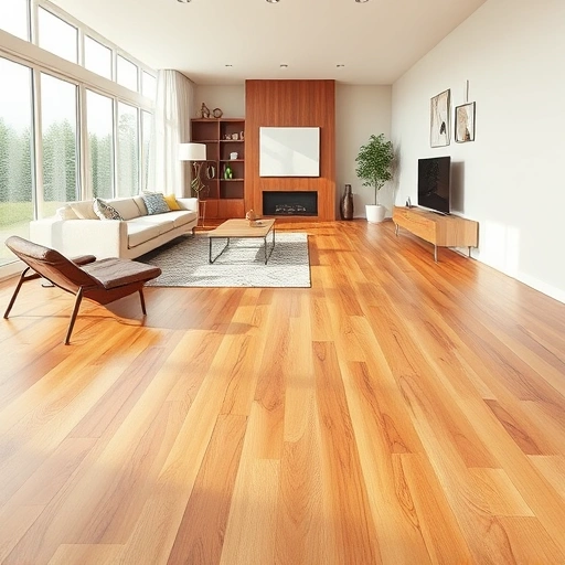 Hardwood flooring installation in Crystal Lake IL with warm oak tones, polished finish, and modern decor.