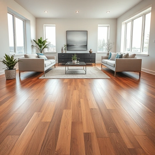 Hardwood flooring installation in a modern Hanover Park home with polished oak planks and contemporary decor.
