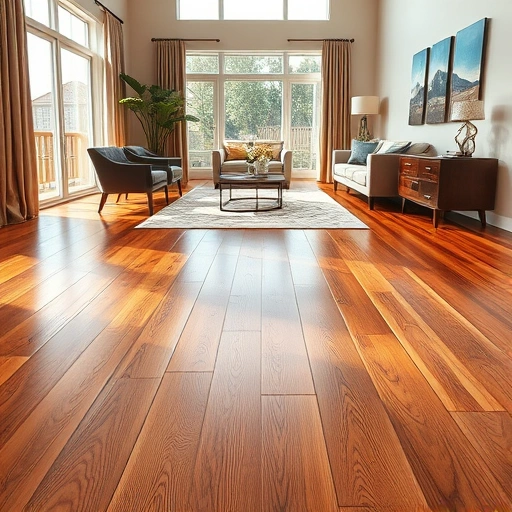 Custom hardwood flooring installation in Barrington IL showcases rich grain patterns and warm tones with elegant decor.