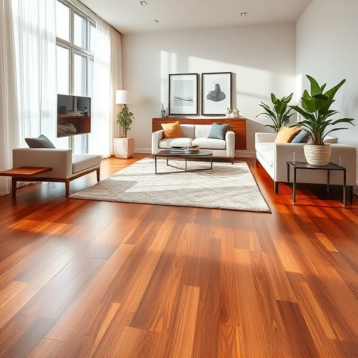 Hardwood flooring installation in a stylish living room with elegant windows and modern decor in Lake Forest IL.