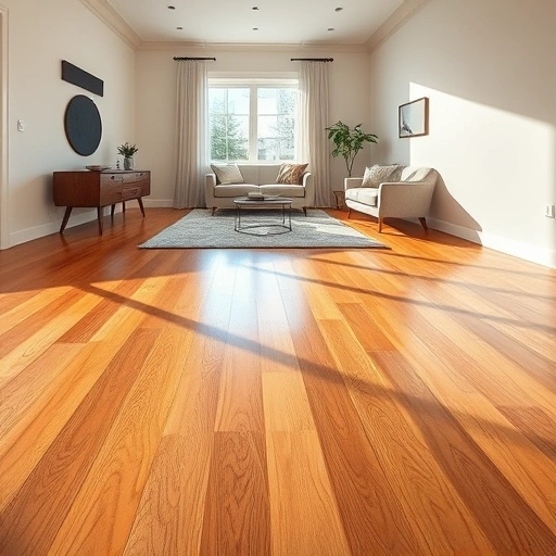 Beautifully restored hardwood floor in Algonquin IL, showcasing rich tones and elegant decor in natural light.