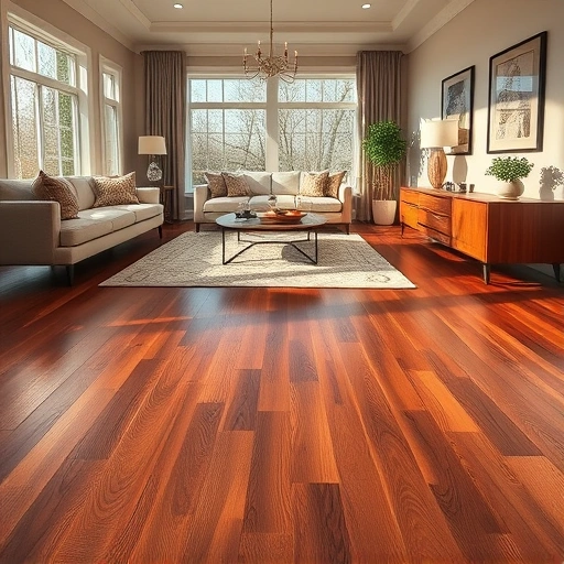 Custom hardwood flooring installation in Highwood IL featuring polished planks, elegant decor, and natural light.