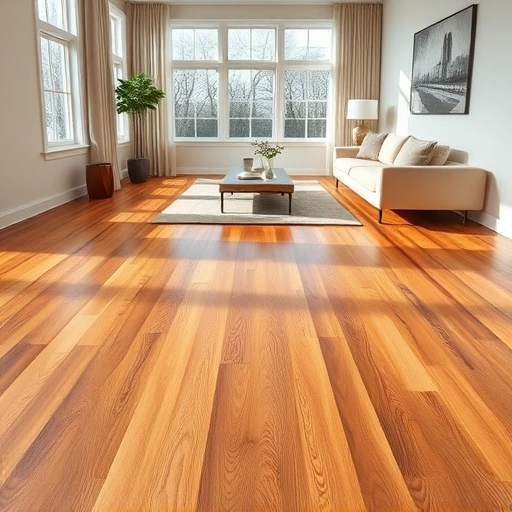 Custom hardwood flooring installation in West Dundee IL with polished wood grains and elegant minimalist decor.