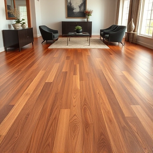 Hardwood flooring installation in Bloomingdale IL showcasing rich wood tones, polished finish, and elegant decor.
