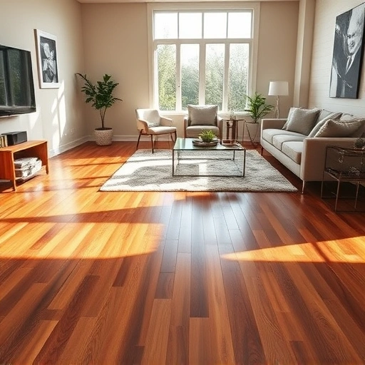 Hardwood flooring shines in a stylish Arlington Heights living room with modern furniture and natural light.
