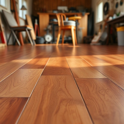 Hardwood floor squeak repair in Algonquin IL showing seamless transitions and rich texture in a warm inviting setting.