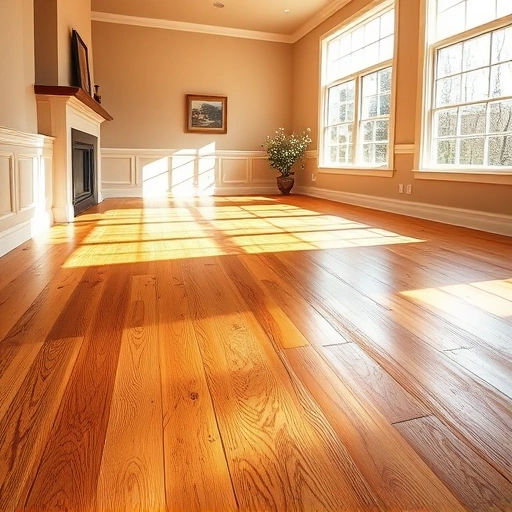 Spacious room with polished oak hardwood flooring, warm light, and elegant decor enhancing cozy atmosphere.