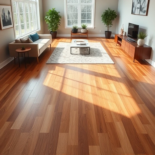 Custom hardwood flooring installation in Bartlett IL with rich wood grains, polished finish, and elegant decor.
