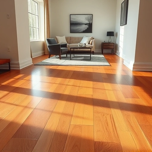 Custom hardwood flooring installation in East Dundee IL showcases warm-toned floors and elegant decor in a refined room.