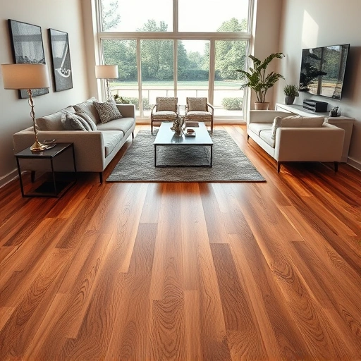Custom hardwood flooring installation in Lake Zurich IL showcasing rich wood grains in a modern living space.
