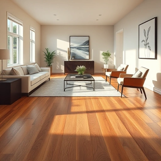 Beautiful hardwood floor with rich tones in a stylish Algonquin room featuring elegant furniture and natural light.