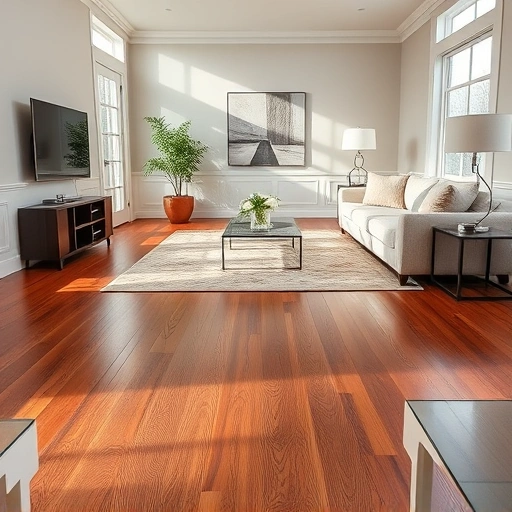 Custom hardwood flooring in a Long Grove living room features polished surfaces, elegant decor, and natural light.