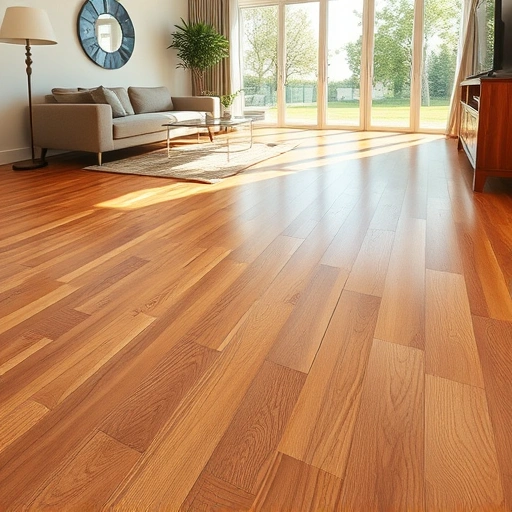 Hardwood floor repair in Algonquin IL showcases seamless transition and rich wood tones in a modern living space.