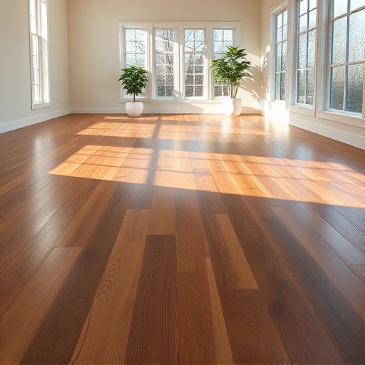 Hardwood floor project in Algonquin IL showcasing walnut and oak tones with polished finish and elegant decor.
