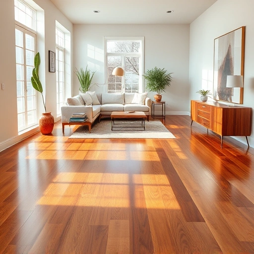 Solid hardwood floor installation in Algonquin IL showcasing rich tones, intricate grain, and polished elegance.