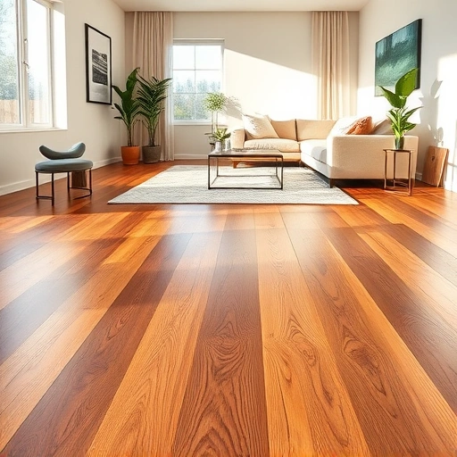 Hardwood floor buckling repair in Algonquin IL with seamless floorboards and an inviting modern living space.