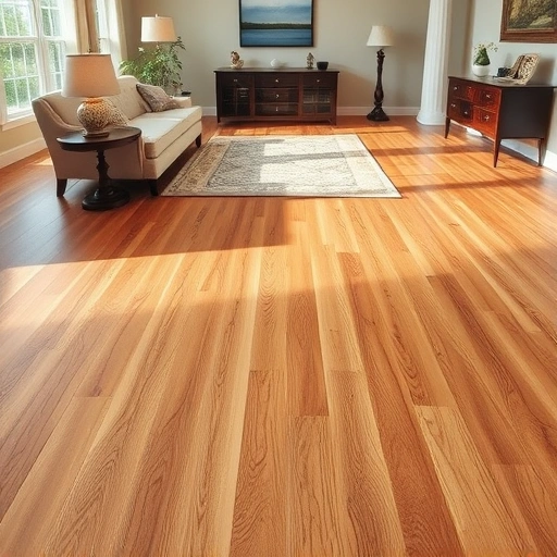 Hardwood floor scratch repair in Algonquin IL showcasing seamless craftsmanship and a warm inviting living room.