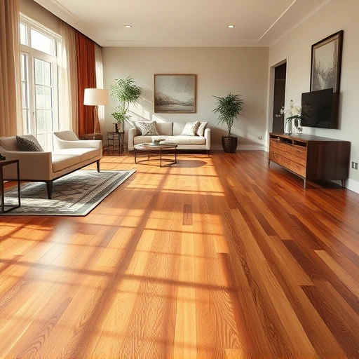 Stunning hardwood flooring installation in a beautifully decorated room with warm wood tones and natural light.