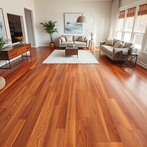 Custom hardwood flooring installation in Huntley IL features polished planks, warm tones, and modern decor for a welcoming vibe.