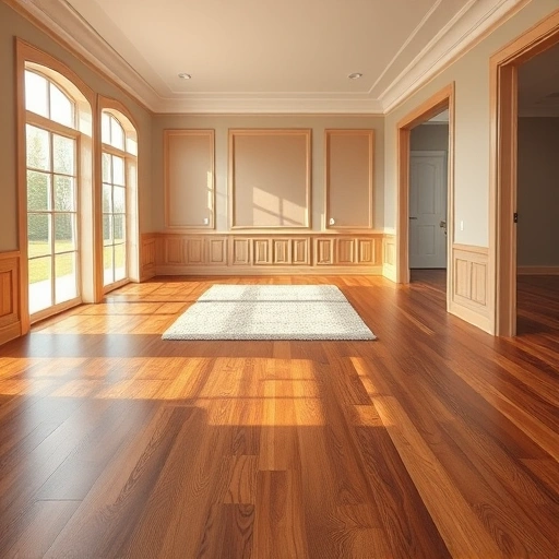 Custom hardwood flooring installation in McHenry IL features warm wood tones and natural light enhancing the rich grain patterns.