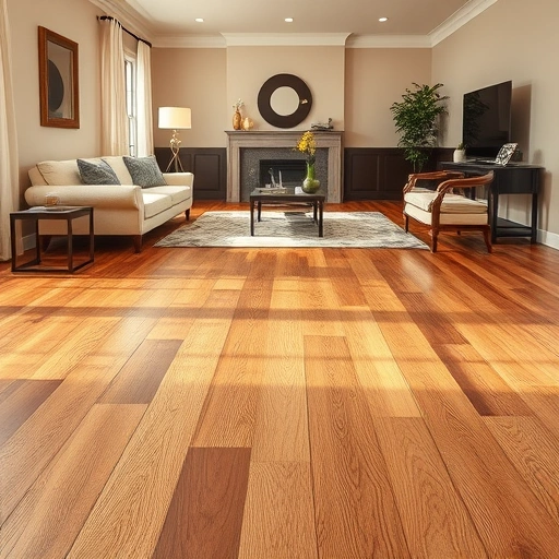 Hardwood floor installation in a stylish Algonquin living room, showcasing rich textures and seamless craftsmanship.