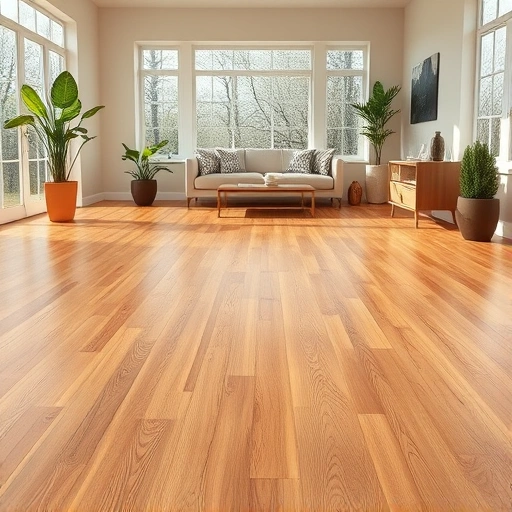 Hardwood flooring installation in Lake Zurich IL with warm oak finish, modern decor, and natural light ambiance.
