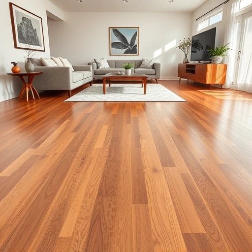 Hardwood floor buckling repair in a modern Algonquin living room with polished wood and seamless transitions.