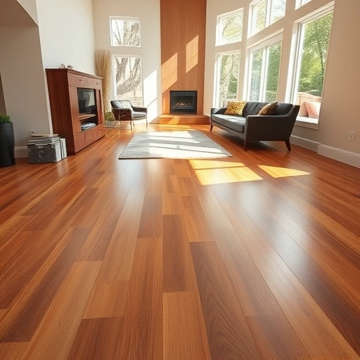Custom hardwood flooring installation in Carpentersville IL featuring polished oak, minimalist décor, and natural light.