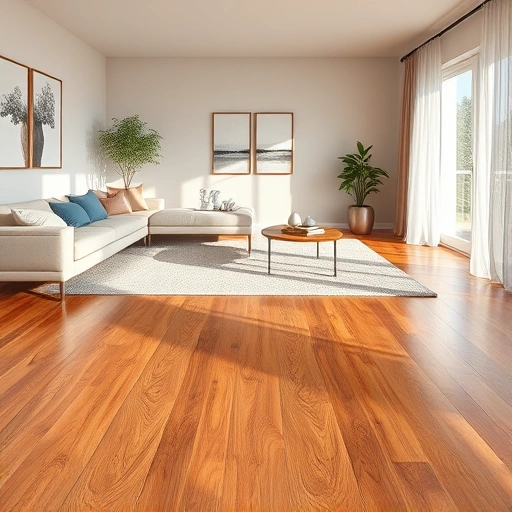 Custom hardwood flooring installation in a modern McHenry living room with elegant decor and natural light.