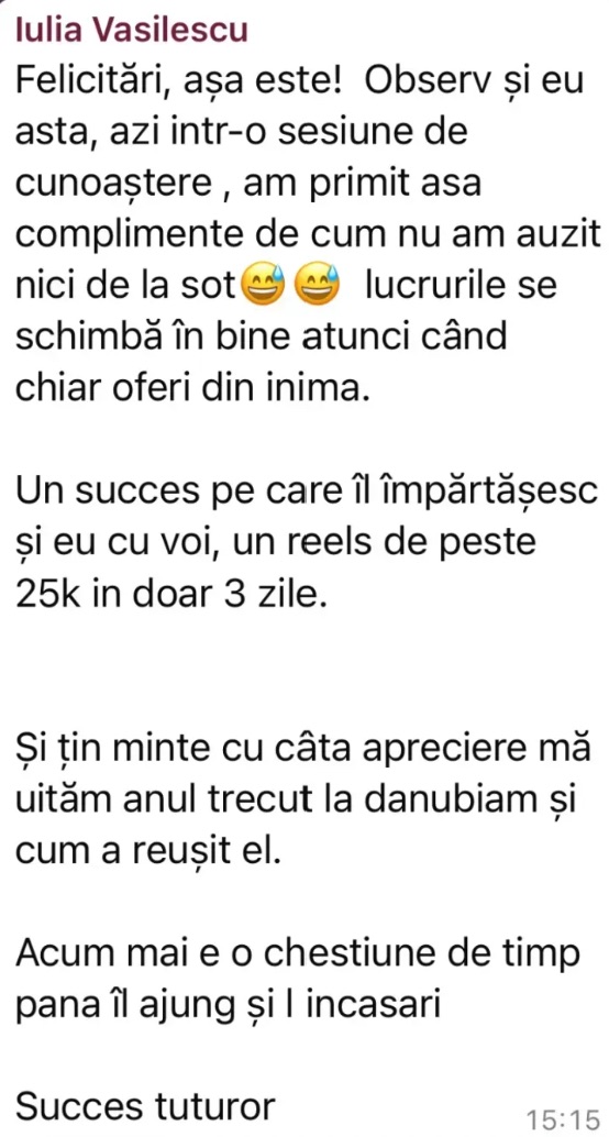 Poveste de succes Iulia Vasilescu