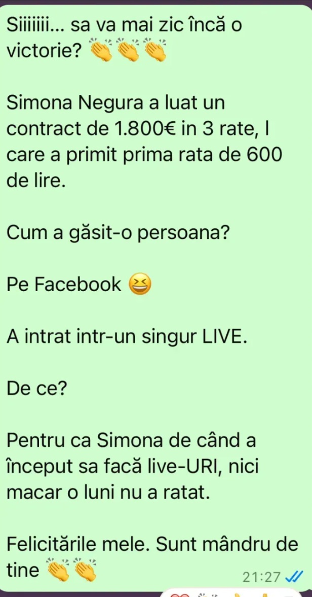 Poveste de succes Simona Negura